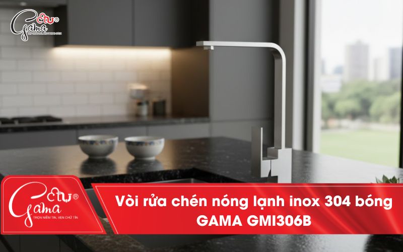 Vòi rửa chén nóng lạnh inox 304 bóng GAMA GMI306B