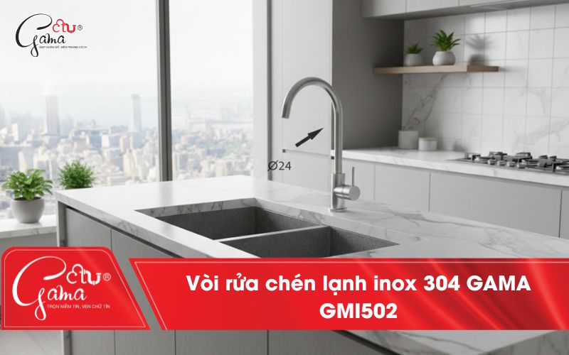 Vòi rửa chén lạnh inox 304 GAMA GMI502