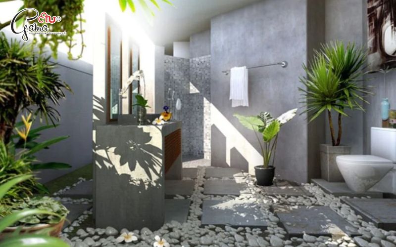 Xu hướng nhà tắm vật liệu tự nhiên & bền vững