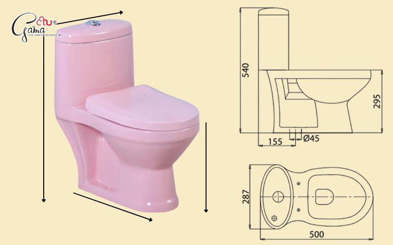 Kích thước đặt bồn cầu trẻ em tiêu chuẩn