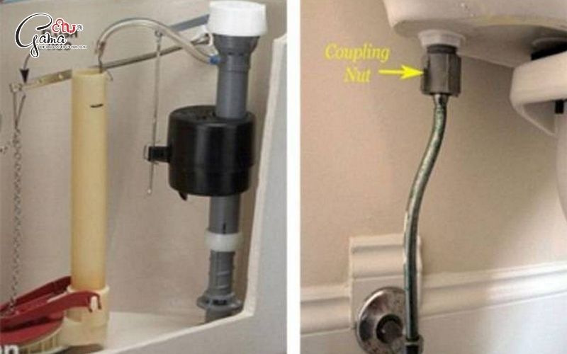 Van xả bị hư khiến bồn cầu chảy nước liên tục