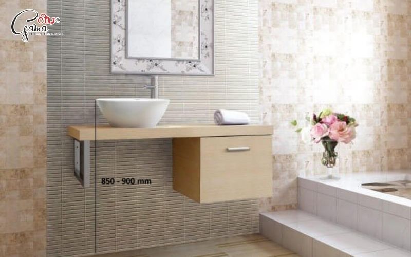 Chiều cao bệ lavabo đối với người trưởng thành