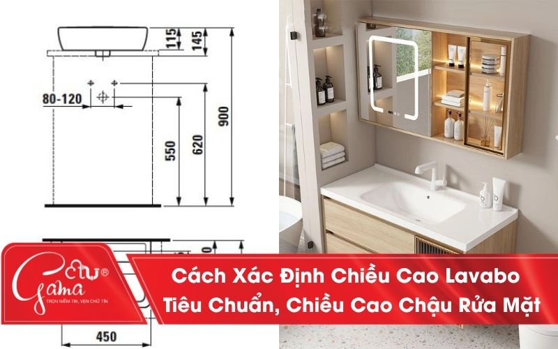 Cách Xác Định Chiều Cao Lavabo Tiêu Chuẩn, Chiều Cao Chậu Rửa Mặt