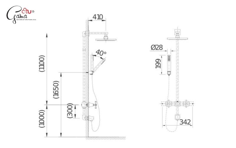 Chiều cao vòi sen là gì? 
