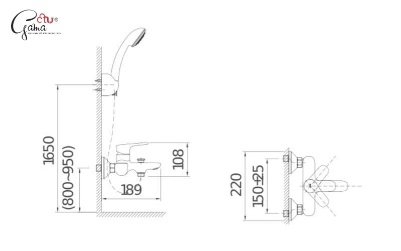 Chiều cao vòi sen cho trẻ em