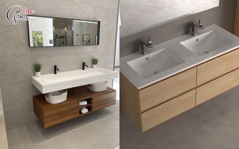 Bàn đá lavabo đôi chuẩn nhất