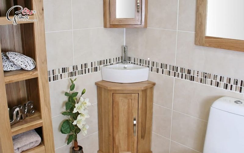 Lavabo góc giúp tận dụng không gian góc phòng tắm