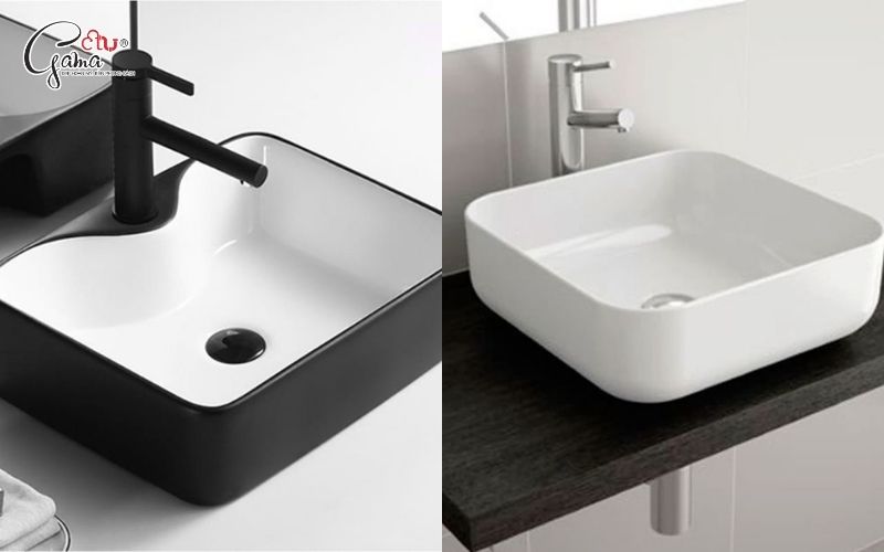 Lavabo vuông kiểu dáng hiện đại cho phòng tắm