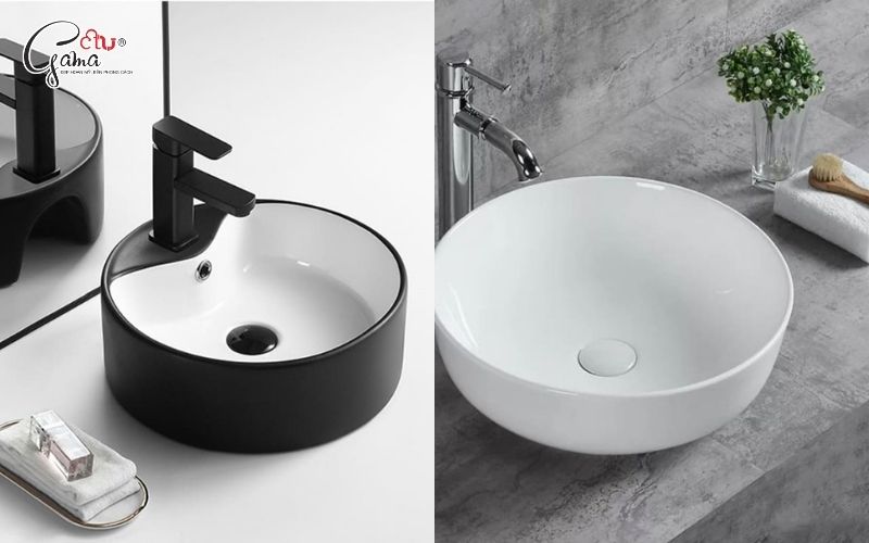 Lavabo tròn thiết kế mềm mại tạo điểm nhấn thẩm mỹ