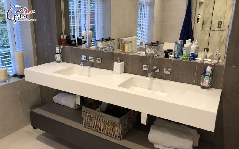 Chậu rửa đôi âm bàn sang trọng cho không gian phòng tắm