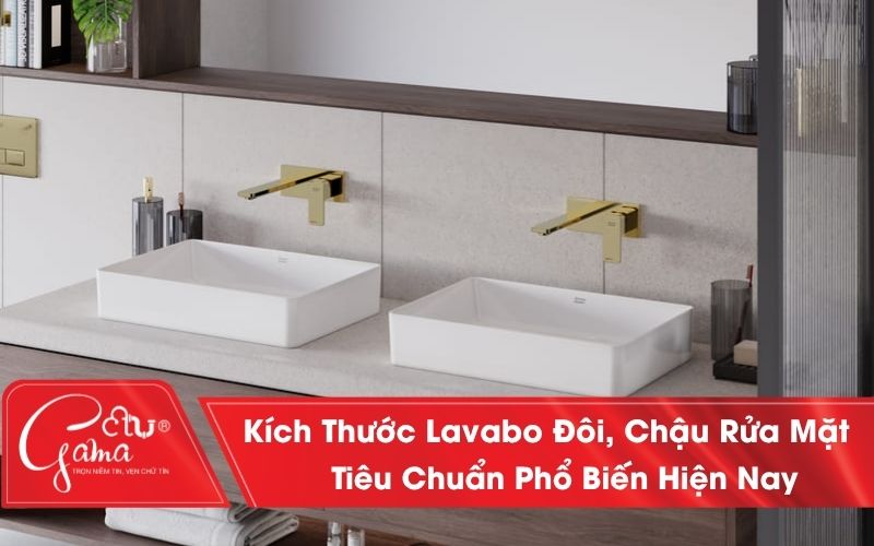 Kích thước lavabo đôi phổ biến hiện nay 