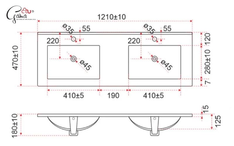 Kích thước bàn đá lavabo là gì?
