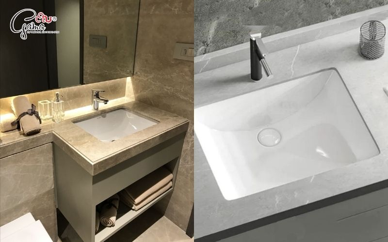 Gợi ý chọn kích thước chậu rửa mặt vuông theo diện tích sử dụng