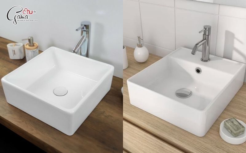 Lavabo vuông 35cm (loại nhỏ phổ biến)