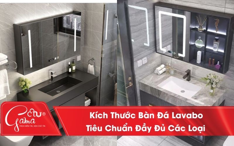 Kích thước bàn đá lavabo tiêu chuẩn 