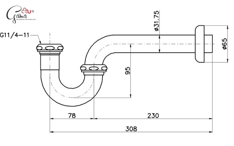 Kích thước ống thoát lavabo tiêu chuẩn