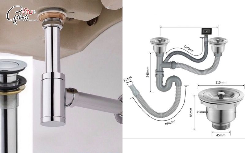Kích thước ống chờ lavabo
