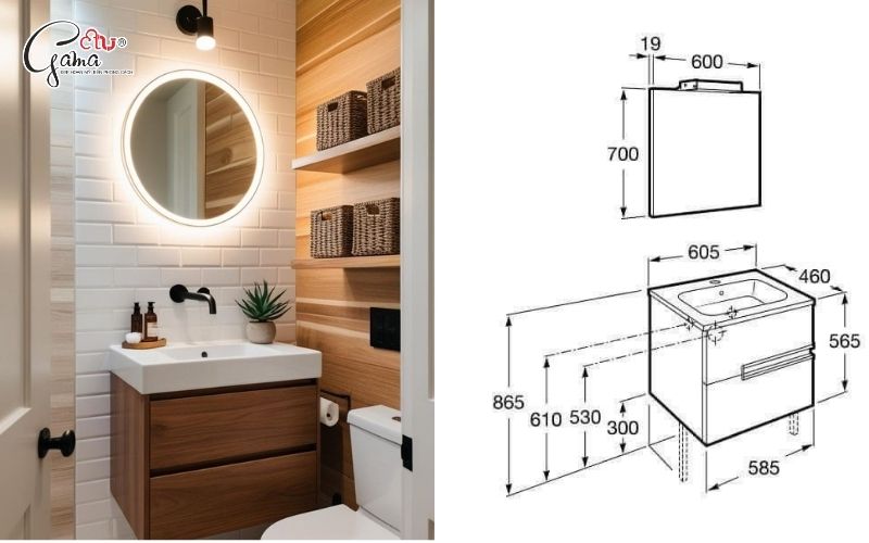 Kích thước tủ lavabo là gì?