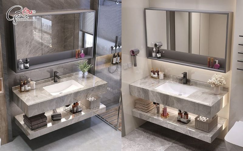 Chậu lavabo chữ nhật phòng tắm cao cấp