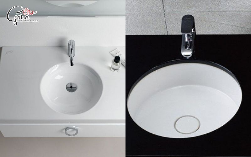 Lavabo âm bàn hình tròn nhỏ gọn