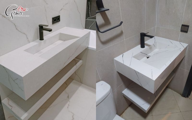 Lavabo âm bàn hình chữ nhật hiện đại