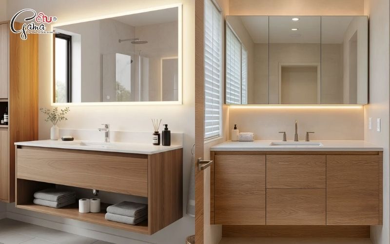 Lavabo cao cấp kết hợp bàn đá tự nhiên