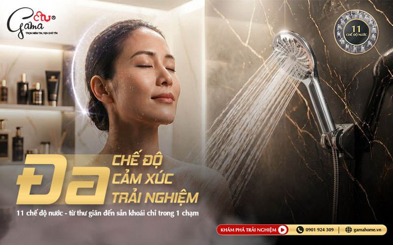 Bộ tay sen tăng áp 11 chế độ GAMA