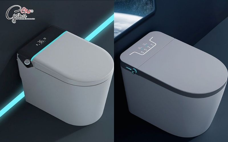 Bồn cầu điện tử màu xám hiện đại tiện nghi