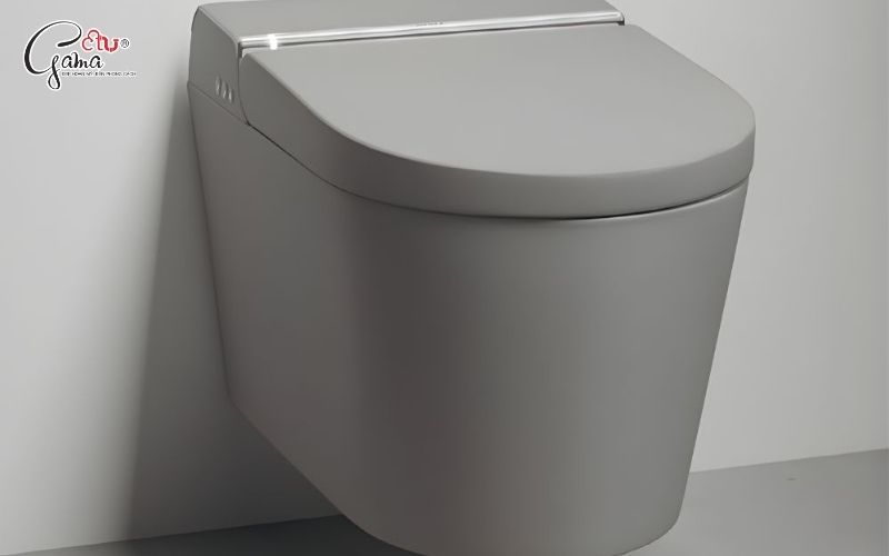 Mẫu bồn cầu điện tử màu xám sang trọng