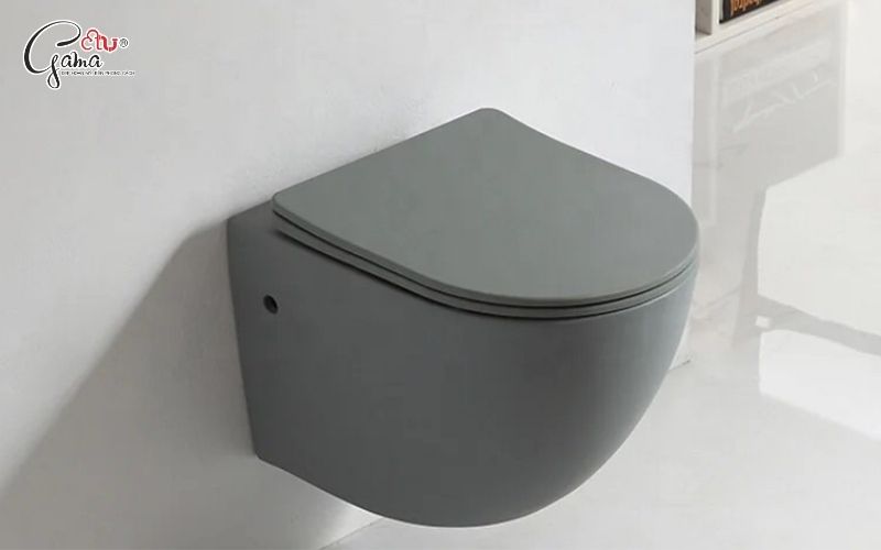 Bồn cầu 1 khối màu xám cho phòng tắm hiện đại