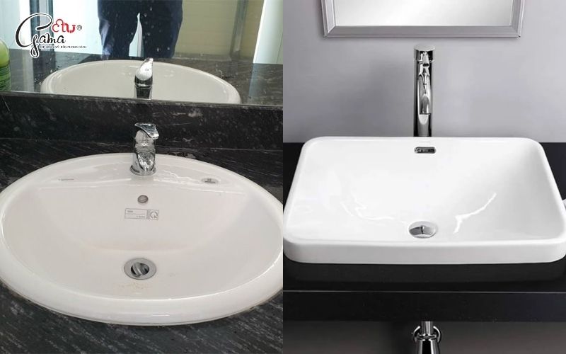 Lavabo dương vành kiểu dáng ấn tượng độc đáo