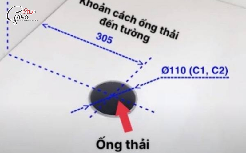 Đo đạc và xác định vị trí lắp đặt ống thoát bồn cầu