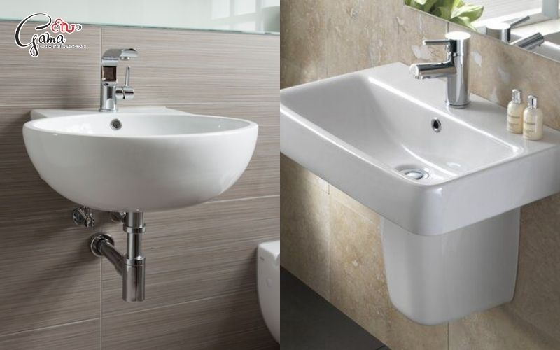 Lavabo gắn tường tạo cảm giác thoáng