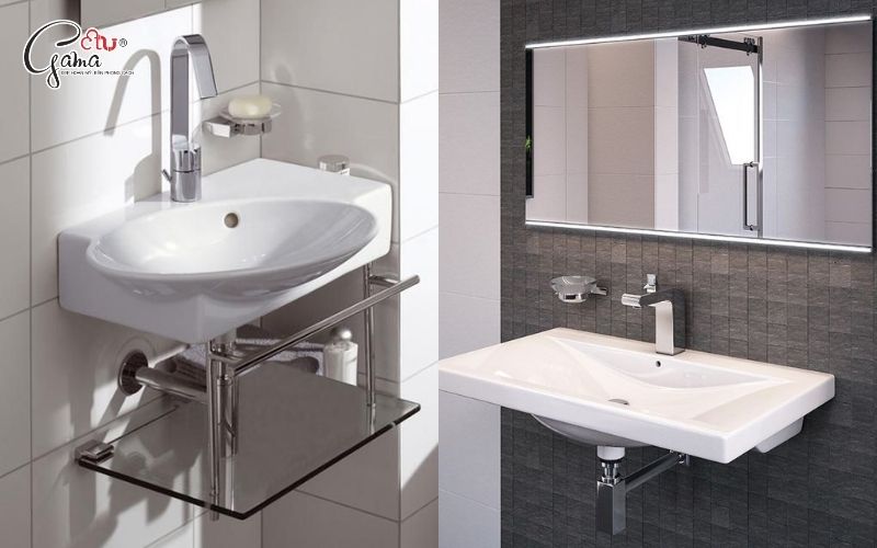 Chậu rửa mặt gắn tường tiết kiệm không gian