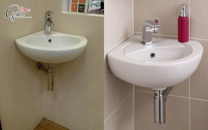 Lavabo góc tiện dụng cho nhà hẹp