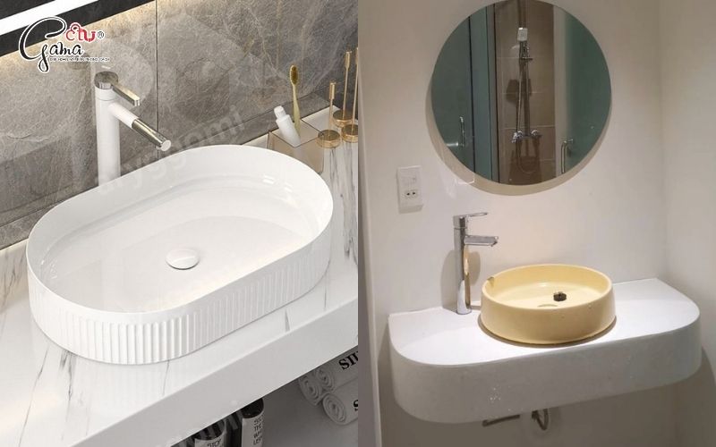 Chậu đặt bàn tạo điểm nhấn phòng tắm