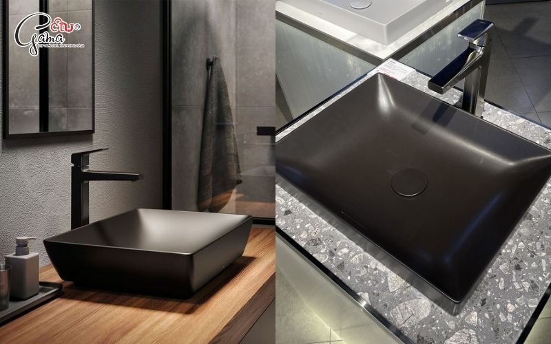 Chậu lavabo đặt bàn màu đen tinh tế