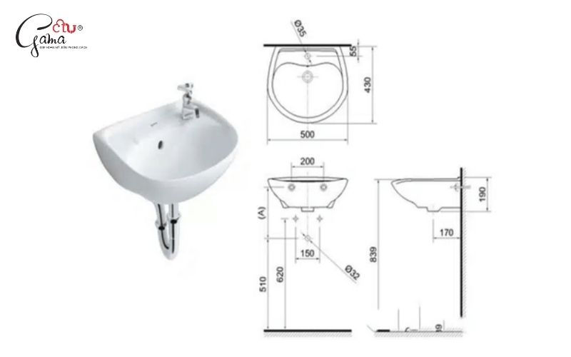 Kích thước lavabo nhỏ hiện nay