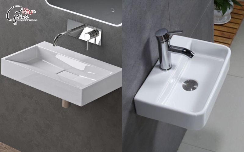 Chậu rửa treo tường thiết kế đơn giản