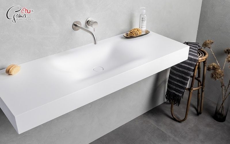 Bàn lavabo trắng phù hợp nhiều phong cách
