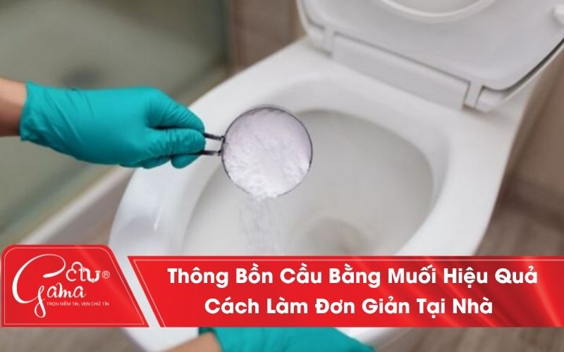 Thông bồn cầu bằng muối