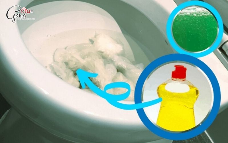 Cách thông bồn cầu bằng nước rửa chén tại nhà