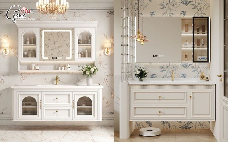 Tủ chậu lavabo biệt thự phong cách tân cổ điển đẳng cấp